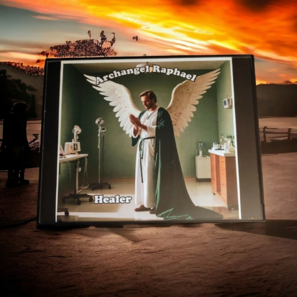 Archangel St Raphael in a Glass Front Frame 8x10 Picture AI wall